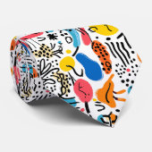 Hand-drawn Doodles Playful Pattern Stropdas (Opgerold)