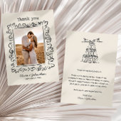 Hand Drawn Doodles Wedding Bedankkaart