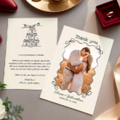 Hand Drawn Doodles Wedding Bedankkaart