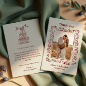 Hand Drawn Doodles Wedding Bedankkaart