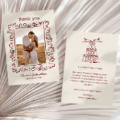 Hand Drawn Doodles Wedding Bedankkaart