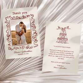 Hand Drawn Doodles Wedding Bedankkaart