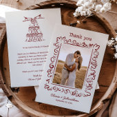 Hand Drawn Doodles Wedding Bedankkaart