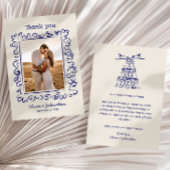 Hand Drawn Doodles Wedding Bedankkaart