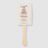 Hand Drawn Doodles Wedding Program Handwaaier (Voorkant)