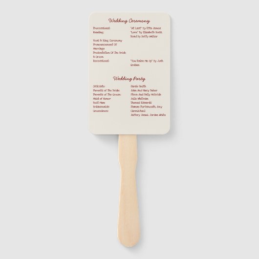 Hand Drawn Doodles Wedding Program Handwaaier (Achterkant)