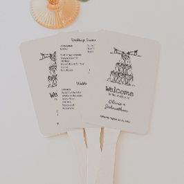 Hand Drawn Doodles Wedding Program Handwaaier