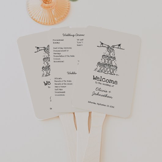 Hand Drawn Doodles Wedding Program Handwaaier