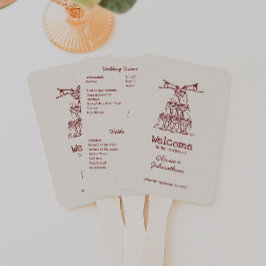 Hand Drawn Doodles Wedding Program Handwaaier