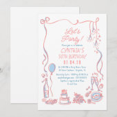 Hand Drawn Doodles Whimsical Quirky Adult Birthday Kaart (Voorkant / Achterkant)