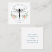 Hand Drawn Dragonfly Floral Gardener Square Busine Vierkante Visitekaartje (Voorkant / Achterkant)