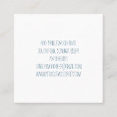 Hand Drawn Dragonfly Floral Gardener Square Busine Vierkante Visitekaartje (Achterkant)