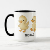 Hand Drawn Duck Custom Cute Mug Mok (Links)
