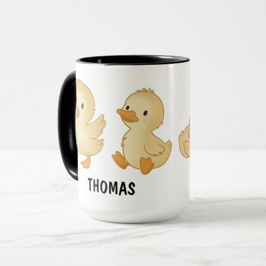 Hand Drawn Duck Custom Cute Mug Mok (Voorkant links)