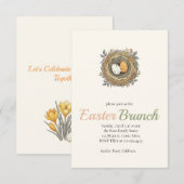 Hand-Drawn Easter Nest  Kaart (Voorkant / Achterkant)