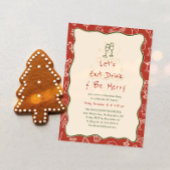 Hand-Drawn Eat Drink and Be Merry Holiday Party Kaart