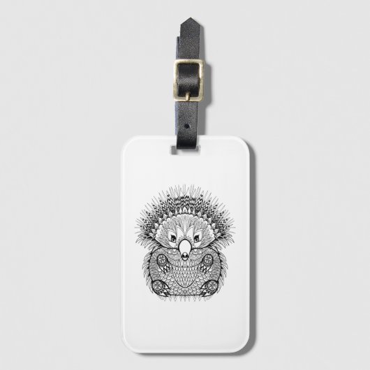 Hand Drawn Echidna Doodle Bagagelabel (Voorkant (verticaal))