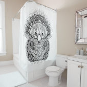 Hand Drawn Echidna Doodle Douchegordijn (In situ)