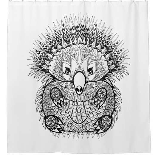 Hand Drawn Echidna Doodle Douchegordijn (Voorkant)