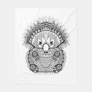 Hand Drawn Echidna Doodle Fleece Deken
