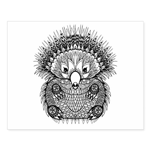 Hand Drawn Echidna Doodle Rubberstempel (Afrduk)