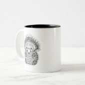 Hand Drawn Echidna Doodle Tweekleurige Koffiemok (Voorkant links)