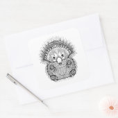 Hand Drawn Echidna Doodle Vierkante Sticker (Envelop)