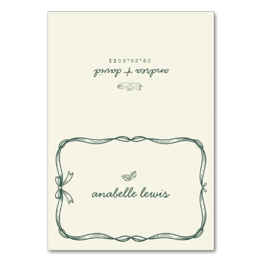 Hand Drawn Editable Guest Name Wedding Place Card Kaart (Voorkant)