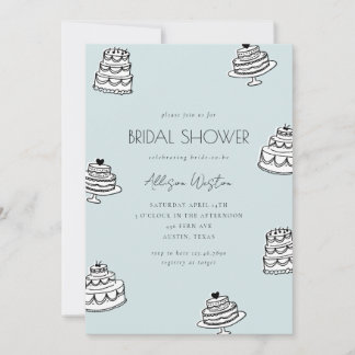 Hand Drawn Elegant Bridal Shower Invitation Kaart