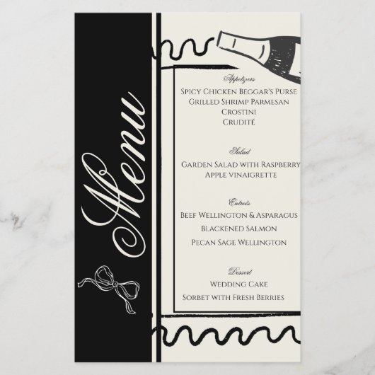 Hand Drawn Elegant Simple Black & White Wedding Flyer (Voorkant)
