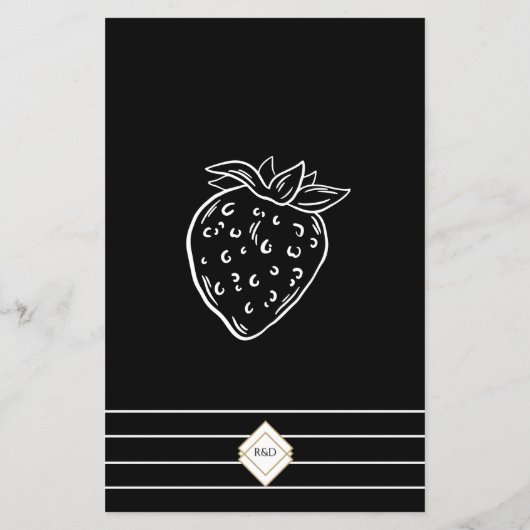 Hand Drawn Elegant Simple Black & White Wedding Flyer (Achterkant)