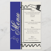 Hand Drawn Elegant Simple Blue & Cream Wedding  Flyer (Voorkant)