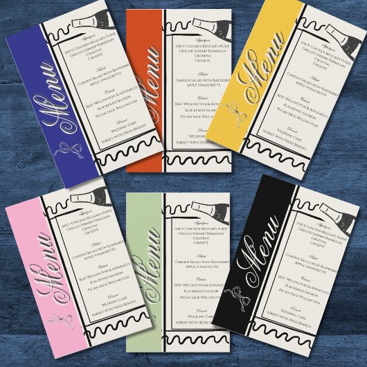 Hand Drawn Elegant Simple Blue & Cream Wedding Flyer