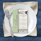 Hand Drawn Elegant Simple Green & Cream Wedding  Flyer