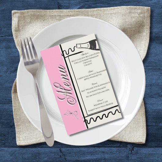 Hand Drawn Elegant Simple Pink & Cream Wedding  Flyer