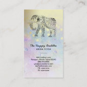 *~* Hand Drawn Elephant Gold Glitter Buddha Pink Visitekaartje (Achterkant)