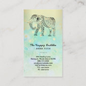 *~* Hand Drawn Elephant Gold Glitter Buddha Visitekaartje (Achterkant)