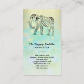 *~* Hand Drawn Elephant Gold Glitter Buddha Visitekaartje (Achterkant)