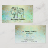 *~* Hand Drawn Elephant Gold Pattern Buddha Visitekaartje (Voorkant / Achterkant)