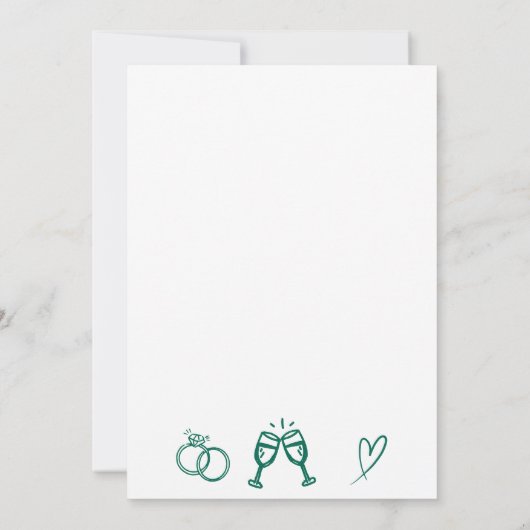 Hand Drawn Emerald 55th Wedding Anniversary Party Kaart (Achterkant)