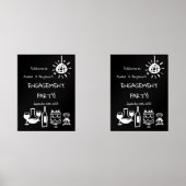 Hand Drawn Engagement Party Wedding Welcome Sign. Muurkunst Sets (Voorkant)