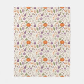 Hand-Drawn Engraving Style Fall Vegetable Fleece Deken (Voorkant)