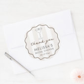 Hand-drawn Espresso Martini Bridal Shower Favor Ronde Sticker (Envelop)