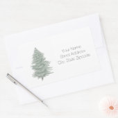 Hand Drawn Evergreen Tree 2 Adresetiketten Rechthoekige Sticker (Envelop)