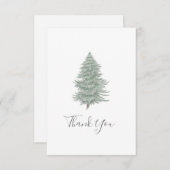 Hand Drawn Evergreen Tree 2 Bedankkaart (Voorkant / Achterkant)
