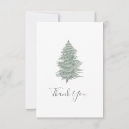 Hand Drawn Evergreen Tree 2 Bedankkaart