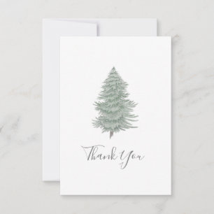 Hand Drawn Evergreen Tree 2 Bedankkaart