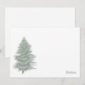 Hand Drawn Evergreen Tree 2 Notitiekaartje (Voorkant / Achterkant)