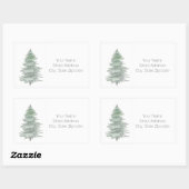 Hand Drawn Evergreen Tree-Adresetiketten Rechthoekige Sticker (Vel)