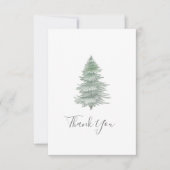 Hand Drawn Evergreen Tree Bedankkaart (Voorkant)